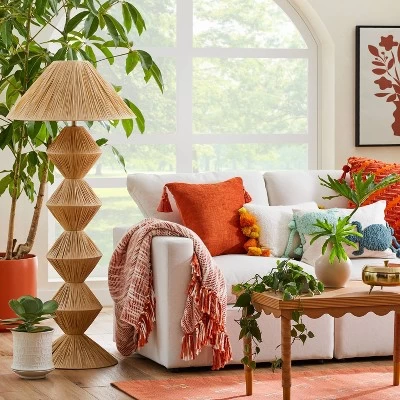 Faux Raffia Floor Lamp Brown (Includes LED Light Bulb) - Opalhouse™ Designed With Jungalow 1 Faux Raffia Floor Lamp Brown (Includes LED Light Bulb) - Opalhouse™ Designed With Jungalow