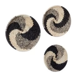 Bohemian Seagrass Plate Handmade Spiral Basket Wall Decor Set Of 3 Black - Olivia & May -Home Decoration Store GUEST 47a8bcb9 3180 46ef 9859 29cc44cdc4ae