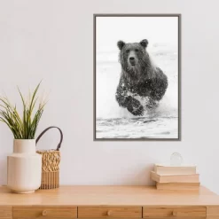 16" X 23" Bear Fishing For Salmon By Adam Jones Danita Delimont Framed Canvas Wall Art Brown - Amanti Art -Home Decoration Store GUEST 47be856b 8119 47c7 b966 af5c459c2a06