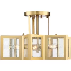 Possini Euro Design Casa Star Modern Ceiling Light Semi Flush Mount Fixture 16" Wide Warm Brass 6-Light Clear Glass For Bedroom Kitchen Living Room -Home Decoration Store GUEST 482c539f 457c 47ee b624 4a502ebf521f