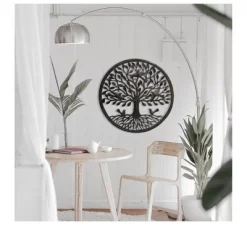 Global Crafts Birds On Roots Tree Of Life Ringed Haitian Steel Drum Wall Art