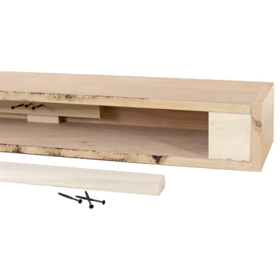 Modern Ember Tipton Floating Alder Wood Fireplace Mantel Shelf 4 Modern Ember Tipton Floating Alder Wood Fireplace Mantel Shelf - Image 4