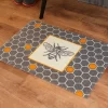 2'x3' ColorStar Bee Hex Door Mat Gray - Bungalow Flooring