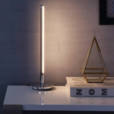 16.5" Keira Integrated Table Lamp (Includes LED Light Bulb) Silver - JONATHAN Y 1 16.5" Keira Integrated Table Lamp (Includes LED Light Bulb) Silver - JONATHAN Y