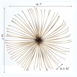 LuxenHome Gold Abstract Flower 16.7" Round Metal Wall Decor -Home Decoration Store GUEST 4bb5f21e f69d 4e6a afaa 7011f2cf2ee0