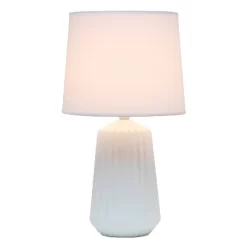Pleated Base Table Lamp Off-White - Simple Designs