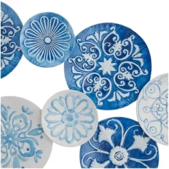 Metal Plate Wall Decor With Embossed Details Blue - The Novogratz