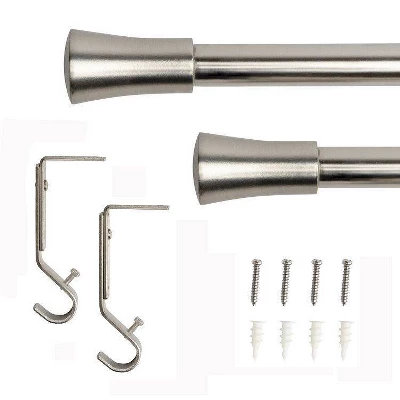 Decorative Drapery Single Rod Set With Cylinder Finials - Lumi Home Furnishings 4 Decorative Drapery Single Rod Set With Cylinder Finials - Lumi Home Furnishings - Image 4