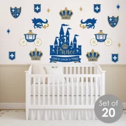 Big Dot Of Happiness Royal Prince Charming - Peel And Stick Nursery And Kids Room Vinyl Wall Art Stickers - Wall Decals - Set Of 20