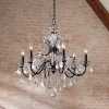 Vienna Full Spectrum DeMallo Dark Bronze Chandelier 26" Wide French Scroll Arm Clear Crystal 6-Light Fixture For Dining Room Home Foyer Kitchen Island