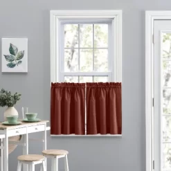 Ellis Lisa Solid Color Poly Cotton Duck Fabric Tailored Tiers 1.5" Rod Pocket Red -Home Decoration Store GUEST 51d3dc4b 4f03 4ddb 99d8 781fcdb14128