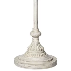 360 Lighting Vintage Chic Floor Lamp 60" Tall French Country Antique White Washed Cream Bell Shade For Living Room Reading Bedroom Office -Home Decoration Store GUEST 520da67c 0ae9 406f b60e c590a964fb78