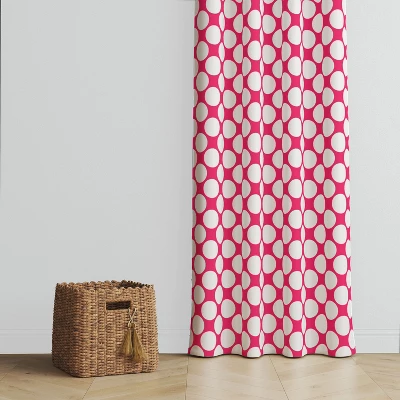 Bacati - Large Dots Fuschia Cotton Printed Single Window Curtain Panel 2 Bacati - Large Dots Fuschia Cotton Printed Single Window Curtain Panel - Image 2