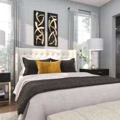 Set Of 2 Metal Abstract Dimensional Wall Decors With Wood Backing Gold - Olivia & May -Home Decoration Store GUEST 52cc2be2 d142 4d5d 9da0 0690384c233e