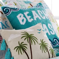 Beach Days Beach Please Decorative Throw Pillow Blue - Homthreads