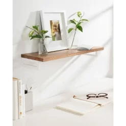 24" X 3" Lankford Wood Shelf Natural/White - Kate & Laurel All Things Decor -Home Decoration Store GUEST 530d1710 25d0 43d7 b47a c0068c0beec9