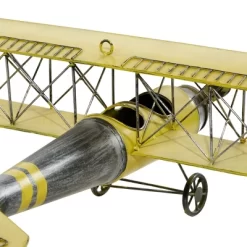 Metal Airplane Wall Decor With Chain Hanger Yellow - Olivia & May -Home Decoration Store GUEST 5405a151 6fa3 405a 8417 4707cbc67533