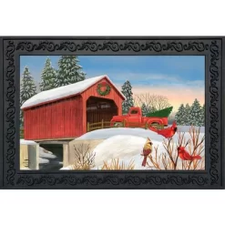 Winter Bridge Doormat Pickup Truck Indoor Outdoor 30" X 18" Briarwood Lane