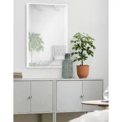 18.7" X 24.7" Rhodes Rectangle Wall Mirror White - Kate & Laurel All Things Decor -Home Decoration Store GUEST 549f9091 4028 4408 81fa f3b1d12c1bc4