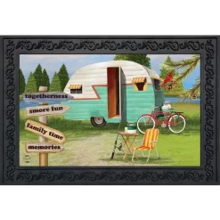 Woodsy Camper Summer Doormat Camping Indoor Outdoor 30" X 18" Briarwood Lane