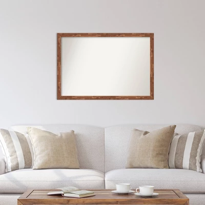 39" X 27" Non-Beveled Fresco Light Pecan Wood Wall Mirror - Amanti Art 4 39" X 27" Non-Beveled Fresco Light Pecan Wood Wall Mirror - Amanti Art - Image 4