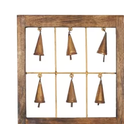 Wood Geometric Intricately Carved Wall Decor With Bells Set Of 3 Brown - Olivia & May -Home Decoration Store GUEST 56c96b42 f1a8 4c00 960f eb8e938d984a