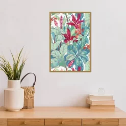 16" X 23" Tropical Flowers I By N.H. Egan Framed Canvas Wall Art - Amanti Art -Home Decoration Store GUEST 56dfc39b 6e99 4b84 92f5 a21c40cceaf8