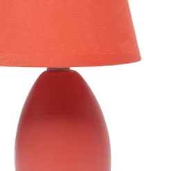 9.45" Petite Ceramic Oblong Bedside Table Desk Lamp With Matching Tapered Drum Shade Orange - Creekwood Home -Home Decoration Store GUEST 570b7494 2445 47c9 98cf 9ce213140af8