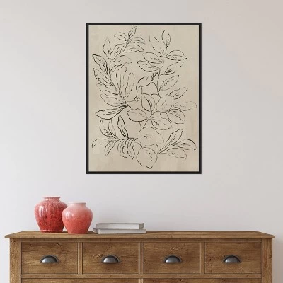 22" X 30" Outlined Leaves I By Asia Jensen Framed Canvas Wall Art Black - Amanti Art 8 22" X 30" Outlined Leaves I By Asia Jensen Framed Canvas Wall Art Black - Amanti Art - Image 8