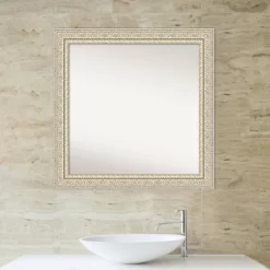 32" X 32" Non-Beveled Fair Baroque Wood Bathroom Wall Mirror Cream - Amanti Art -Home Decoration Store GUEST 581241e8 112d 450b abd0 6a17a115335c