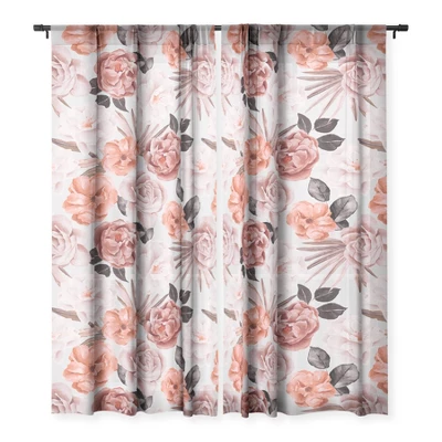 Marta Barragan Camarasa Terracotta Flowered Garden Single Panel Sheer Window Curtain - Deny Designs 2 Marta Barragan Camarasa Terracotta Flowered Garden Single Panel Sheer Window Curtain - Deny Designs - Image 2