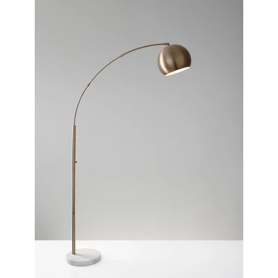 78" Astoria Arc Lamp Antique Brass - Adesso 2 78" Astoria Arc Lamp Antique Brass - Adesso - Image 2