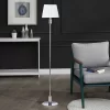 Dann Foley Lifestyle Floor Lamp With Shade Silver/White - StyleCraft