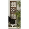 Wood Geometric Intricately Carved Wall Decor With Bells Set Of 3 Brown - Olivia & May