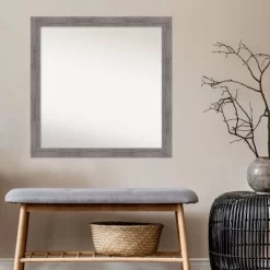 30" X 30" Non-Beveled Pinstripe Plank Gray Narrow Wall Mirror - Amanti Art -Home Decoration Store GUEST 5af58919 6918 4986 a2a9 05d3866684e4