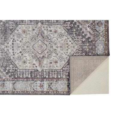 Armant Traditional Medallion, Purple/Gray/Ivory, 2' X 3' Accent Rug 5 Armant Traditional Medallion, Purple/Gray/Ivory, 2' X 3' Accent Rug - Image 5