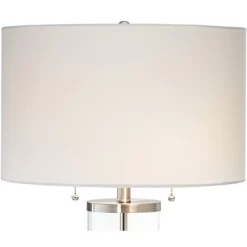 Possini Euro Design Fritz Modern Table Lamp 26 1/2" High Silver Clear Glass Column With USB And AC Power Outlet In Base Drum Shade For Bedroom Desk 13 Possini Euro Design Fritz Modern Table Lamp 26 1/2" High Silver Clear Glass Column With USB And AC Power Outlet In Base Drum Shade For Bedroom Desk -Home Decoration Store GUEST 5cdb1959 336d 4d28 80b8 7fd77310c8d7