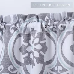 Trinity Medallion Design Floral Printed Kitchen Curtains