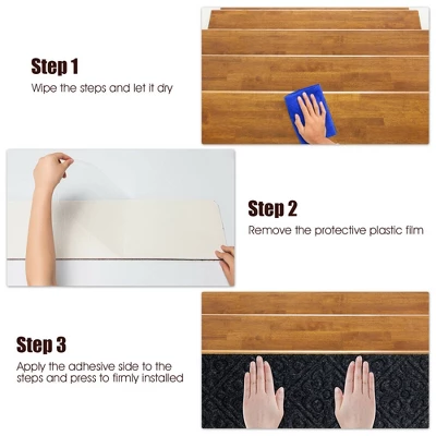 Costway 15 PCS Slip-resistant Stair Mats 30'' X 8'' Non-Slip Stair Treads Carpet 9 Costway 15 PCS Slip-resistant Stair Mats 30'' X 8'' Non-Slip Stair Treads Carpet - Image 9
