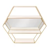 28" X 24" Lintz Hexagon Wall Mirror Shelves White/Gold - Kate & Laurel All Things Decor