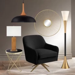 Possini Euro Design Modern Glam Style Torchiere Floor Lamp 72.5" Tall Black Antique Brass Metal White Glass Shade Living Room Reading Uplight -Home Decoration Store GUEST 5e9b5a40 ca08 4fff 8d4c e2a0c58d462d