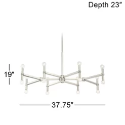 Possini Euro Design Marya Brushed Nickel Chandelier 37 3/4" Wide Modern 16-Light Fixture For Dining Room House Foyer Kitchen Island Entryway Bedroom -Home Decoration Store GUEST 5f42d421 ade8 42b7 8c6a 4050b2086f75