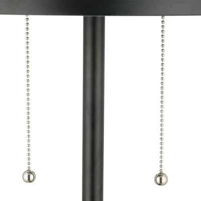 21" Metal Dome Shaped Table Lamp With Pull Chains (Includes LED Light Bulb) Black - Cresswell Lighting 1 21" Metal Dome Shaped Table Lamp With Pull Chains (Includes LED Light Bulb) Black - Cresswell Lighting