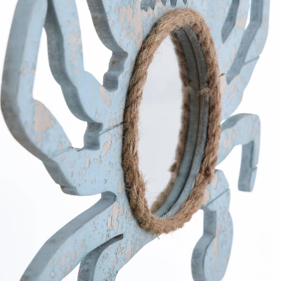 Round Weathered Crab Outline With Center Mirror Blue - StyleCraft 4 Round Weathered Crab Outline With Center Mirror Blue - StyleCraft - Image 4