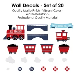 Big Dot Of Happiness Railroad Party Crossing - Peel And Stick Train Nursery And Kids Room Vinyl Wall Art Stickers - Wall Decals - Set Of 20 -Home Decoration Store GUEST 60dcc675 c14e 4f93 abab a5b6905dbd1e