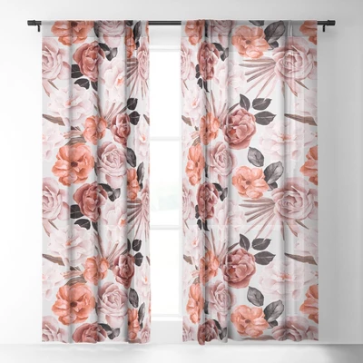 Marta Barragan Camarasa Terracotta Flowered Garden Single Panel Sheer Window Curtain - Deny Designs 1 Marta Barragan Camarasa Terracotta Flowered Garden Single Panel Sheer Window Curtain - Deny Designs