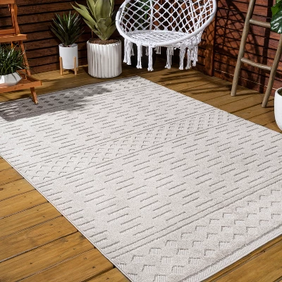 Xlendi High-Low Pile Moroccan Geometric Indoor/Outdoor Area Rug - JONATHAN Y 5 Xlendi High-Low Pile Moroccan Geometric Indoor/Outdoor Area Rug - JONATHAN Y - Image 5