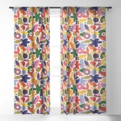 Alisa Galitsyna Bright Abstract Pattern 1 Single Panel Sheer Window Curtain - Society6