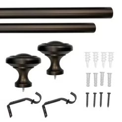 72"-144" Decorative Drapery Curtain Rod With Knob Finials Oil Rubbed Bronze - Lumi Home Furnishings 7 72"-144" Decorative Drapery Curtain Rod With Knob Finials Oil Rubbed Bronze - Lumi Home Furnishings -Home Decoration Store GUEST 62bc7ffc 6880 4505 81d6 b4445429a963