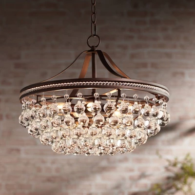Vienna Full Spectrum Wohlfurst Bronze Pendant Chandelier 20 1/4" Wide Clear Crystal 5-Light Fixture For Dining Room House Foyer Kitchen Island Bedroom 1 Vienna Full Spectrum Wohlfurst Bronze Pendant Chandelier 20 1/4" Wide Clear Crystal 5-Light Fixture For Dining Room House Foyer Kitchen Island Bedroom